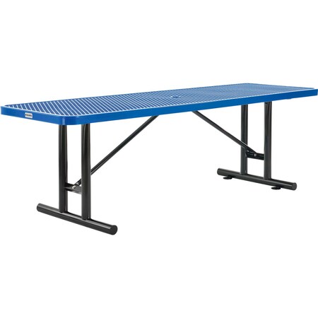Global Industrial 8' Rectangular Expanded Metal Outdoor Table, Blue 277570BL